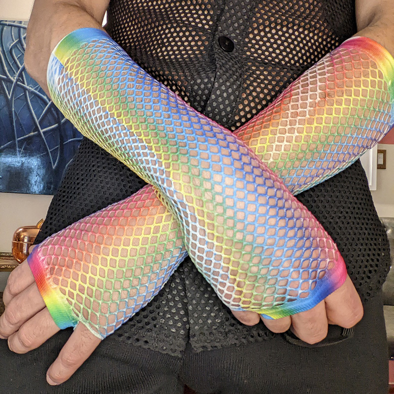 1組 レディース ロングフィッシュネットグローブ 指なしメッ - Women'S Fashion Gloves のレビューと価格