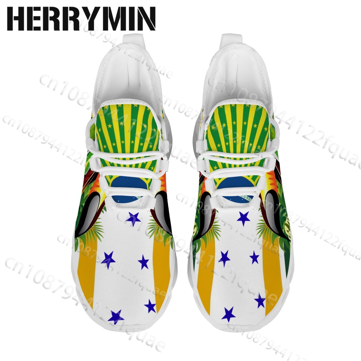 男性女性ブラジル国旗緑黄色ストライププリントスニーカーファッ - Women'S Yellow Fashion Sneakers のレビューと価格