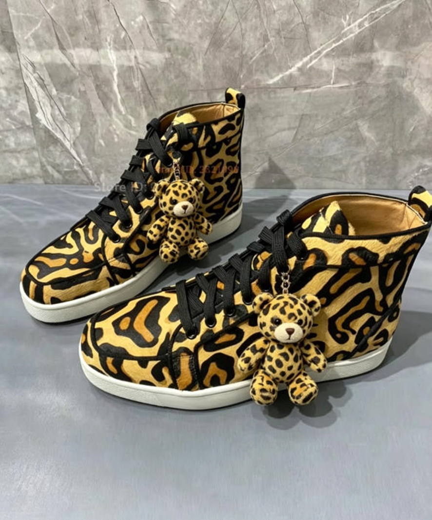 ヒョウ柄ハイトップスニーカー男性女性ドライビングシューズレー - Women'S Yellow Fashion Sneakers のレビューと価格