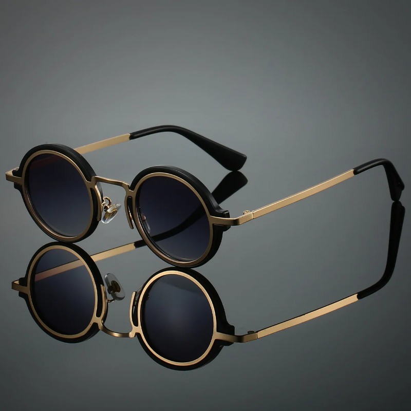 新しいレトロメタルラウンドフレームサングラス男性用高品質眼鏡 - Women'S Fashion Eyeglass Frames のレビューと価格