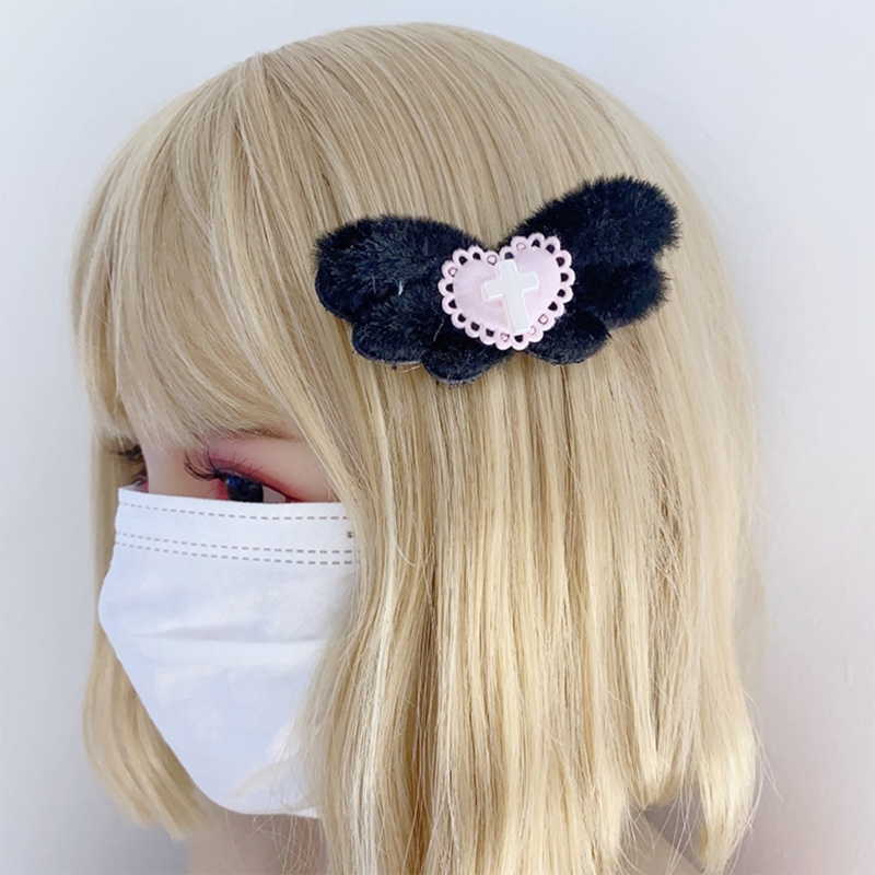 スイート ヘアクリップ ゴシック クロス ハート エンジェル - Women'S Y2K Fashion Aesthetic のレビューと価格