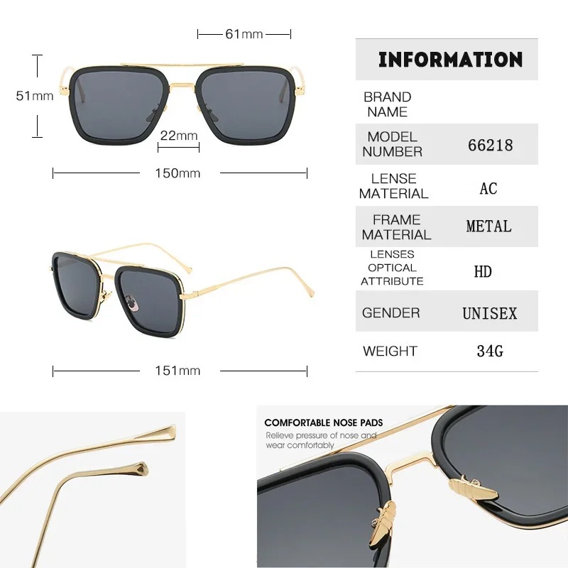 スチームパンク トニー・スターク サングラス メンズ レディ - Women Fashion Glasses のレビューと価格