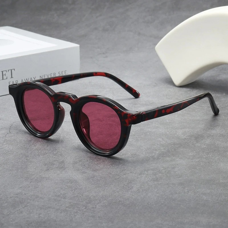 高品質ラウンドサングラス女性男性パンクシェードレトロトレンド - Women Fashion Glasses のレビューと価格