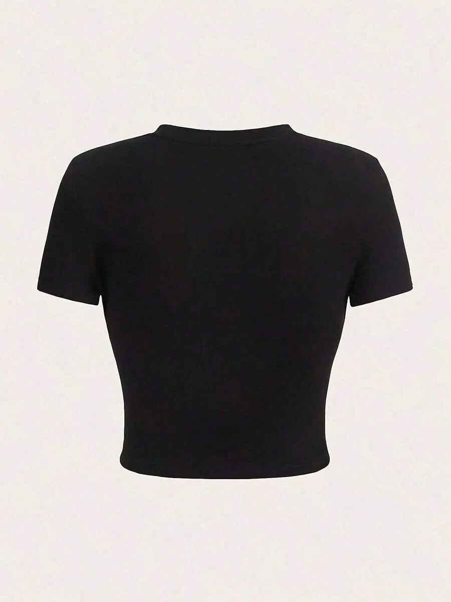 レディースレトロラベル花柄レタープリントフィット半袖トップス - Women'S Fashion Labels のレビューと価格